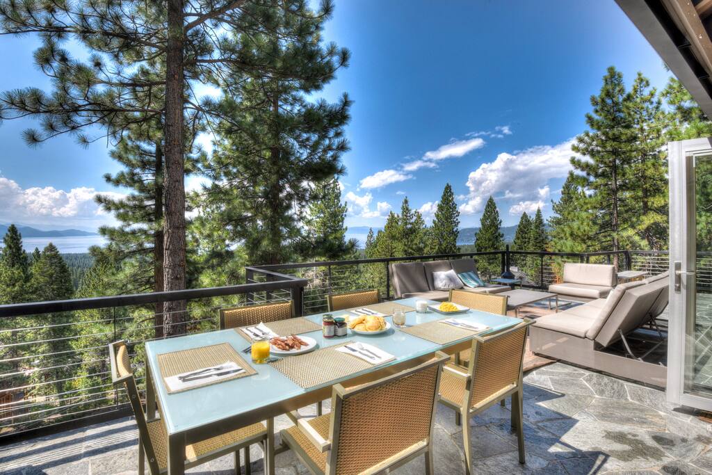 Dining table on the back deck