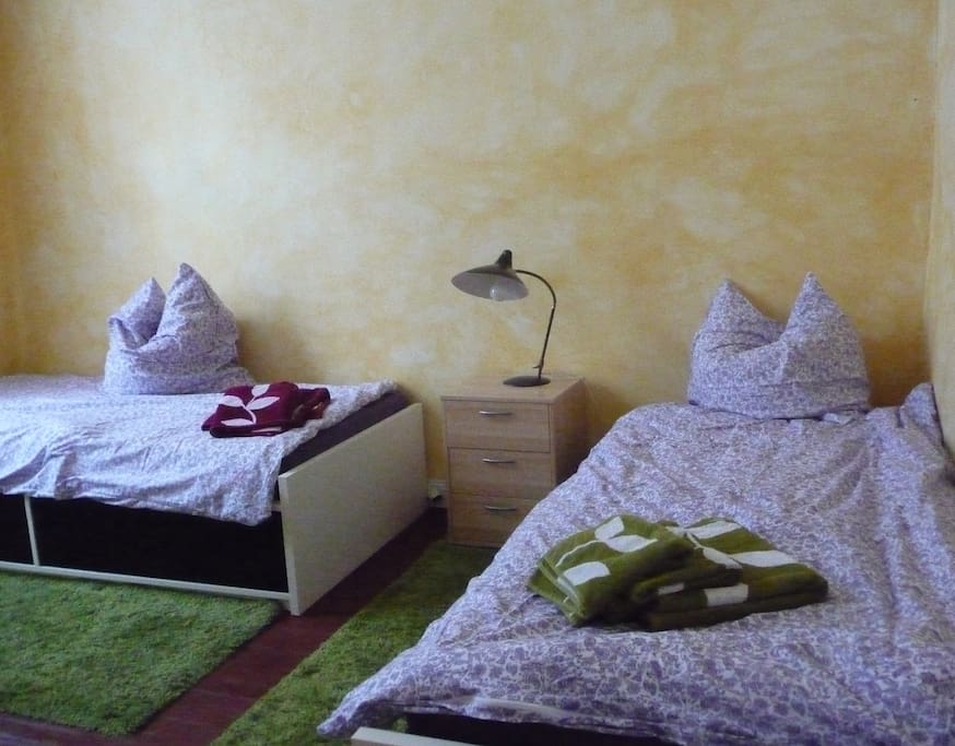 Beds can be set up as a double or two singles.