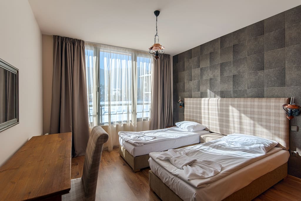 Second bedroom - separate beds which could be connected
