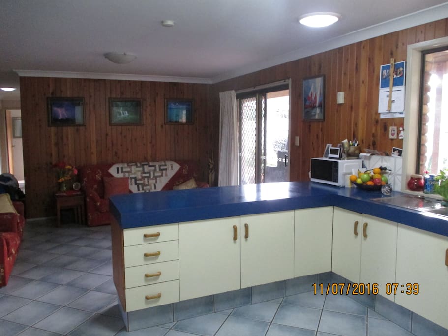 Spacious living and kitchen