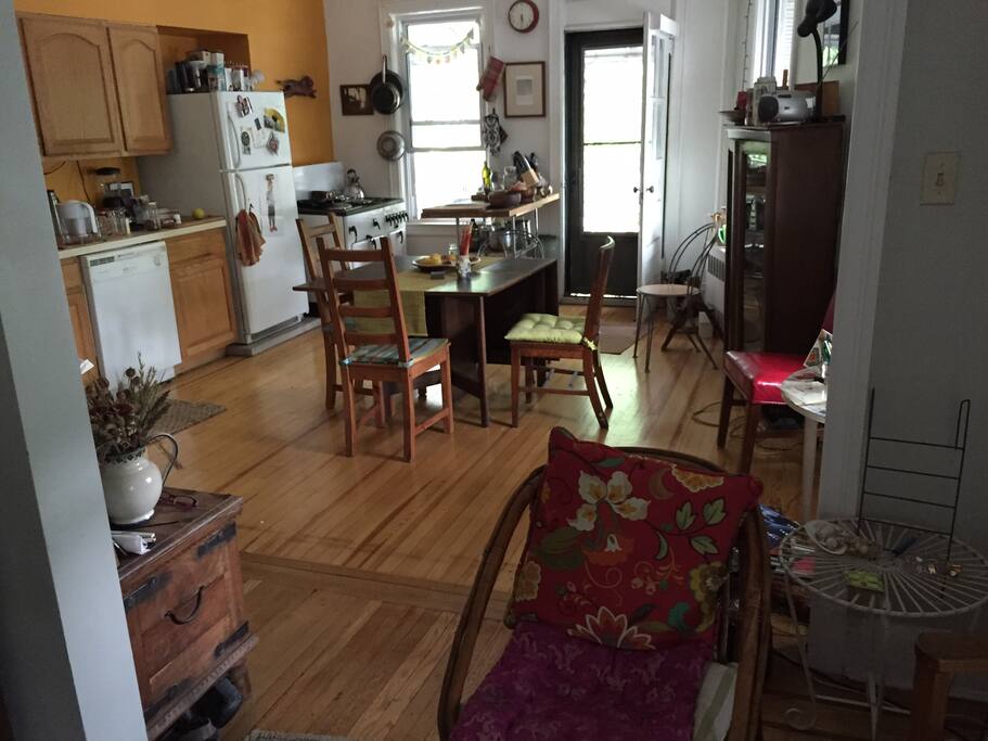 View of kitchen through Living room