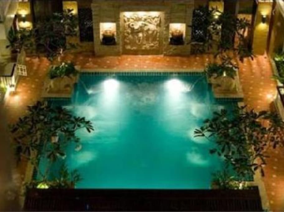 This pool is in front of your bedroom