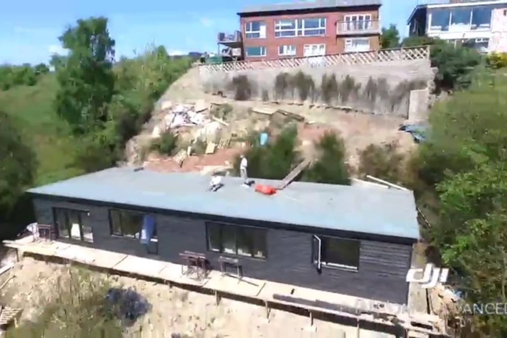 The outside of the cabin, building work is now complete.