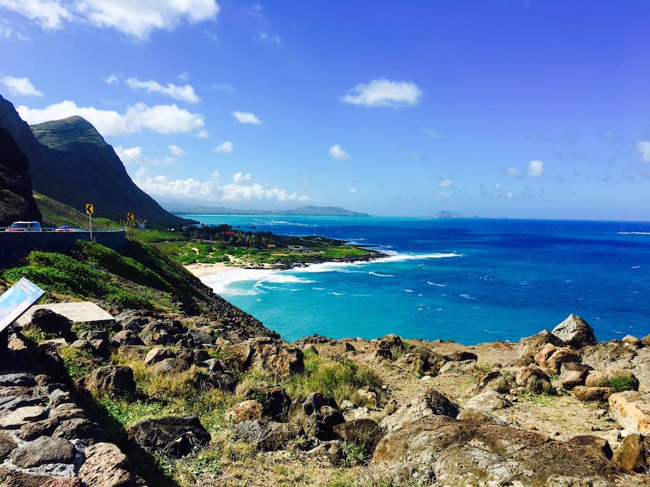 A beautiful view from the Makapu'u Lookout about 3 miles from the house