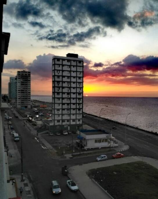 Vista del atardecer desde la terraza