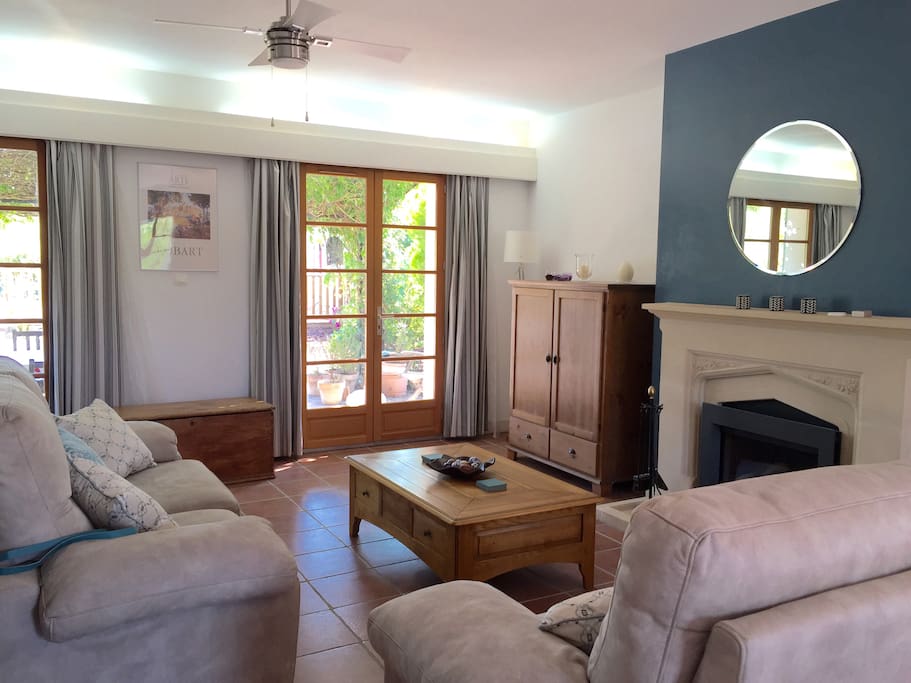 Comfortable living room with fireplace