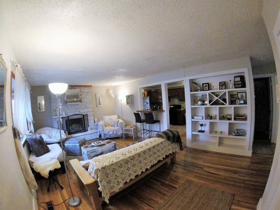 Another view of the living room (when decor was slightly different).