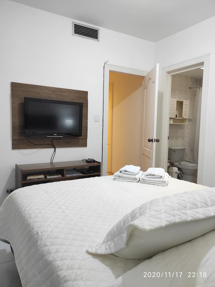 带独立浴室和步入式衣橱的主卧室