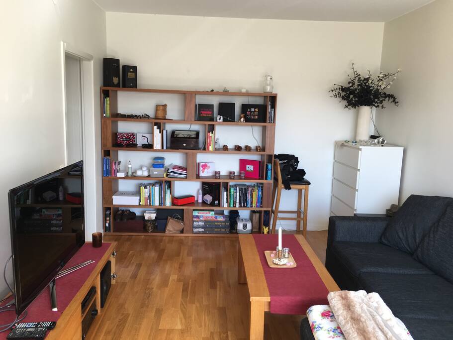 Living room seen from the balcony.