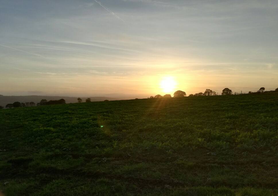 sunset from outside the caravan