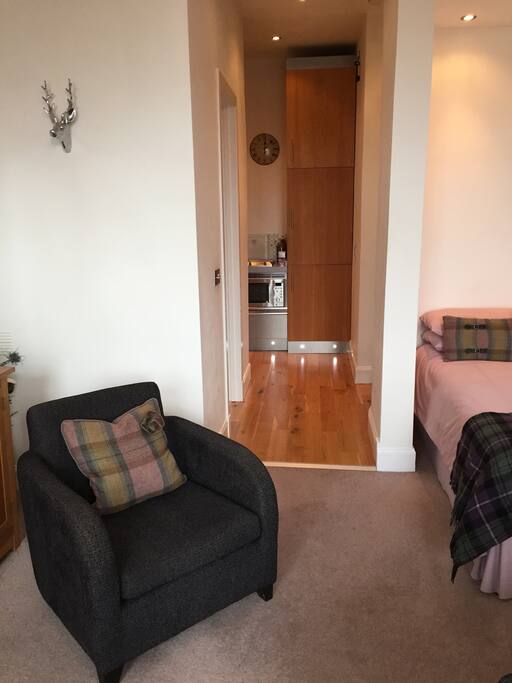 Living area through to kitchen area