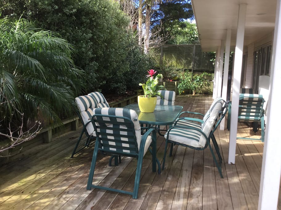 The deck to enjoy in nice weather.