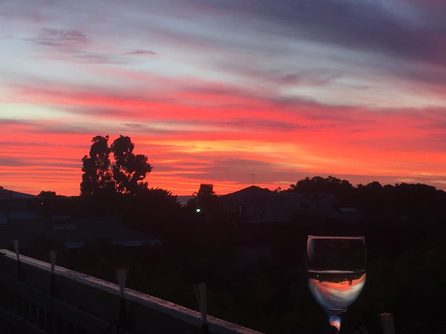 Sunset on balcony
