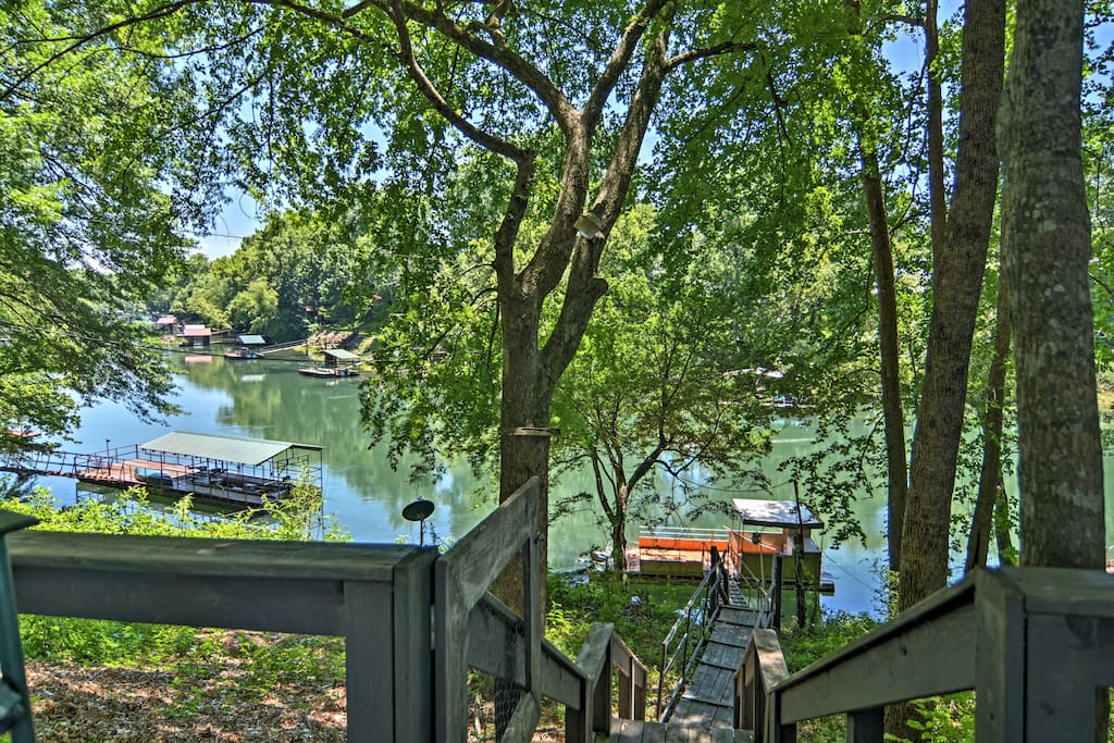 Enjoy waterfront views and access to the home's dock where you can relax and fish!