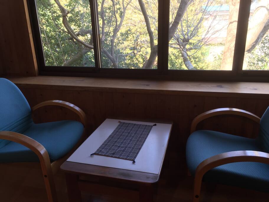 客室内からみた景色。
