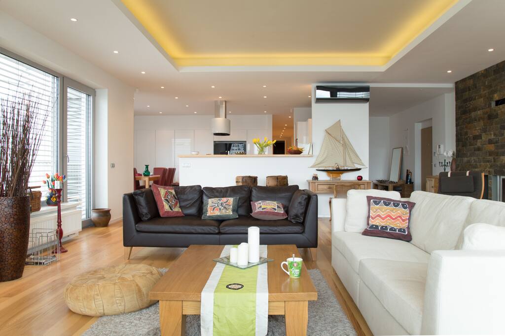 Entire living and kitchen area is huge
