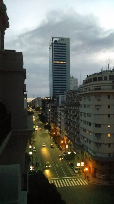 View from balcony to the left at Avenida Belgrano, 3 blocks to "avenida 9 de Julio"