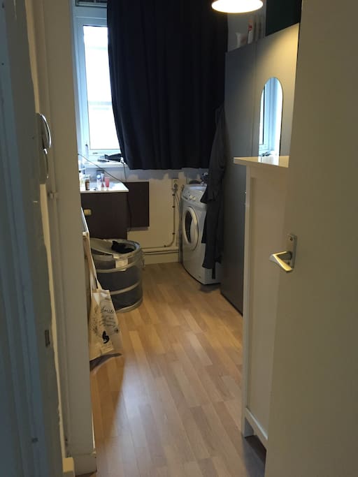 Second room with washing machine and closets