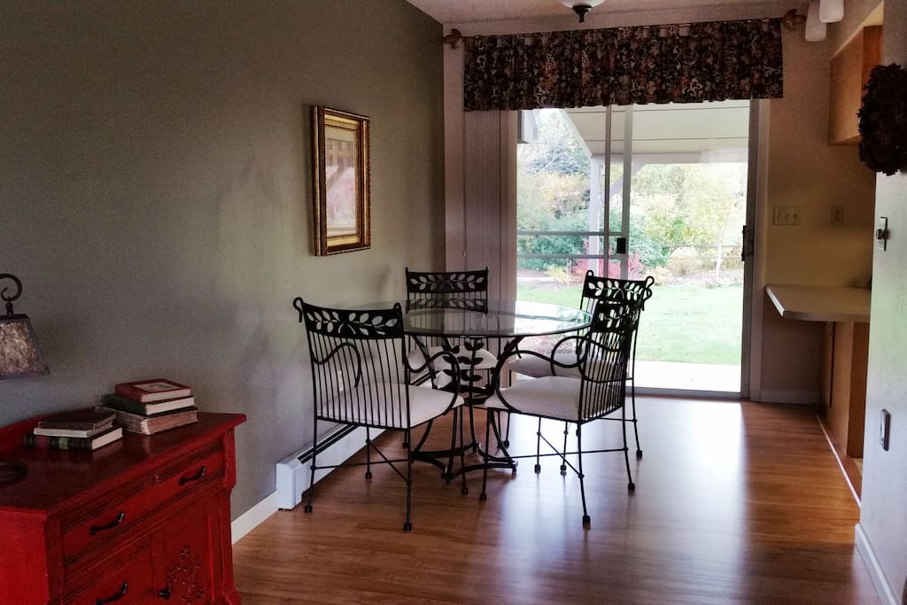 Eating area with a view of the garden