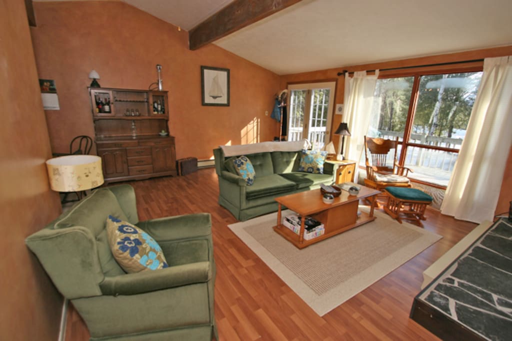 Note: All photos are taken with a wide angle lens so rooms appear bigger. With that said, it's a 1560 square foot cottage and all the rooms are good size.