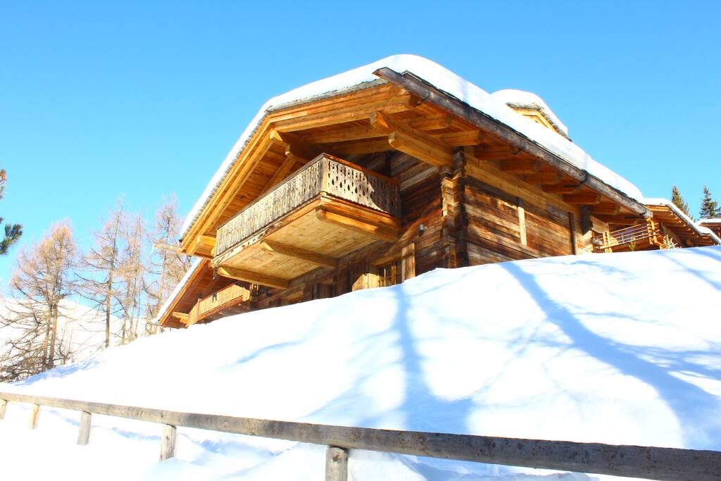 Chalet from garden view