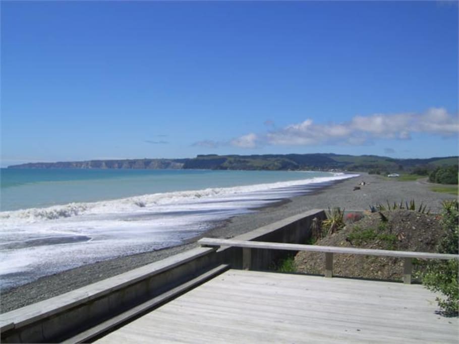 View of beach out to Cape Kidnappers