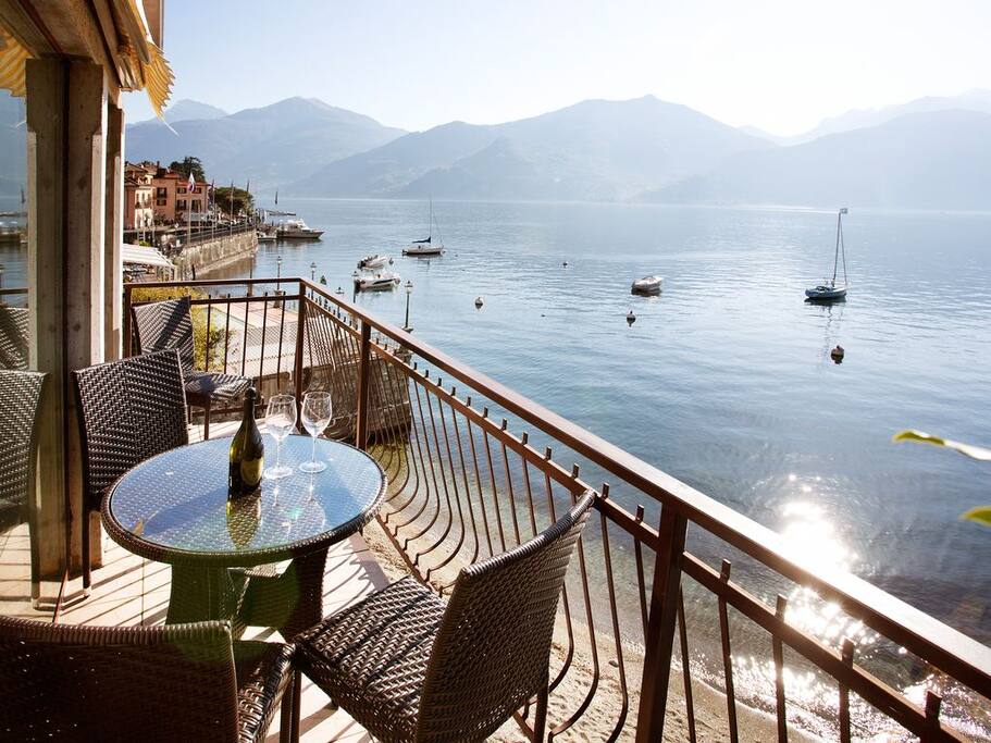 Balcony overlooking the lake