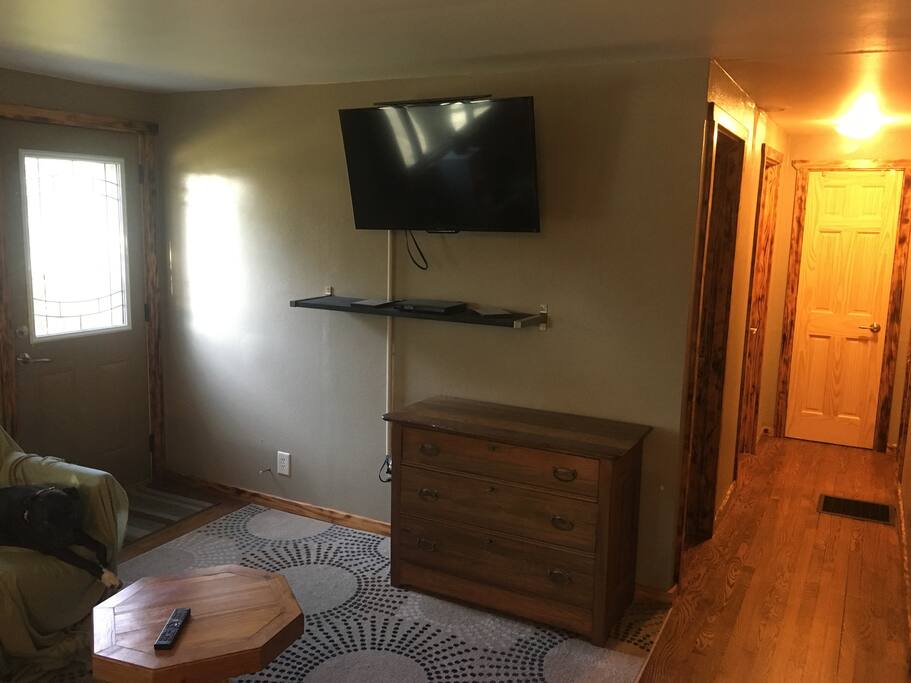 Living room and hallway.