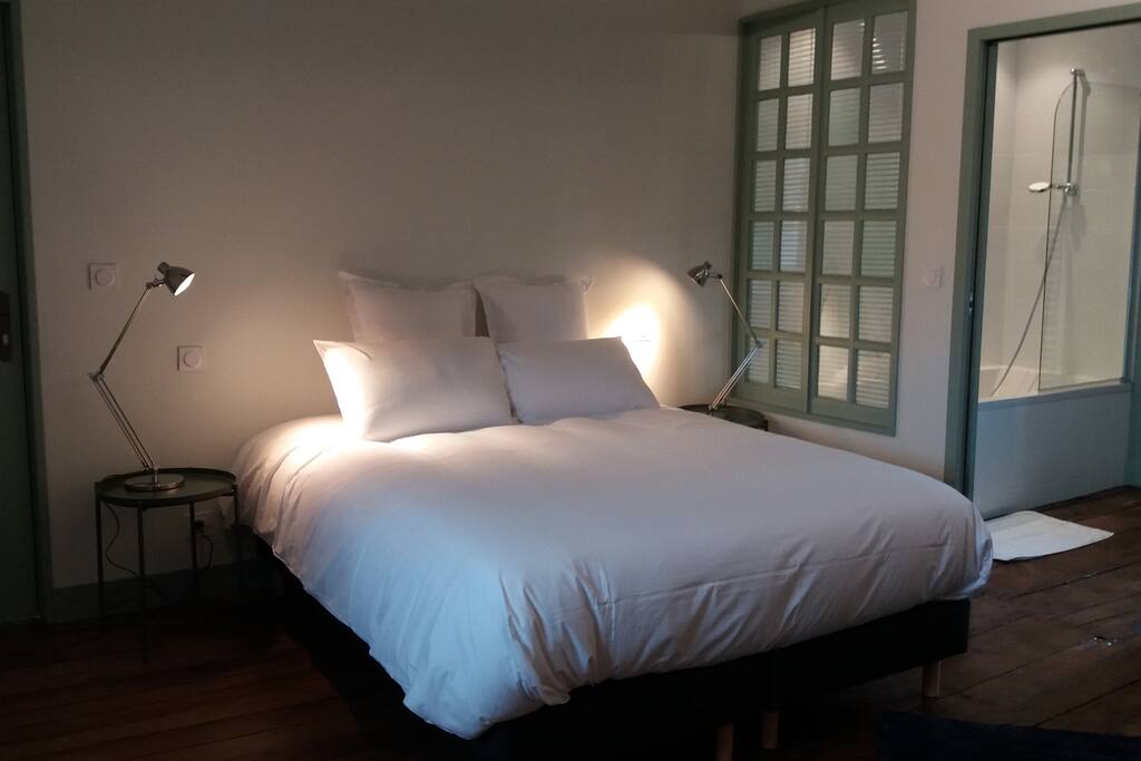 Chambre double avec salle de bain attenante