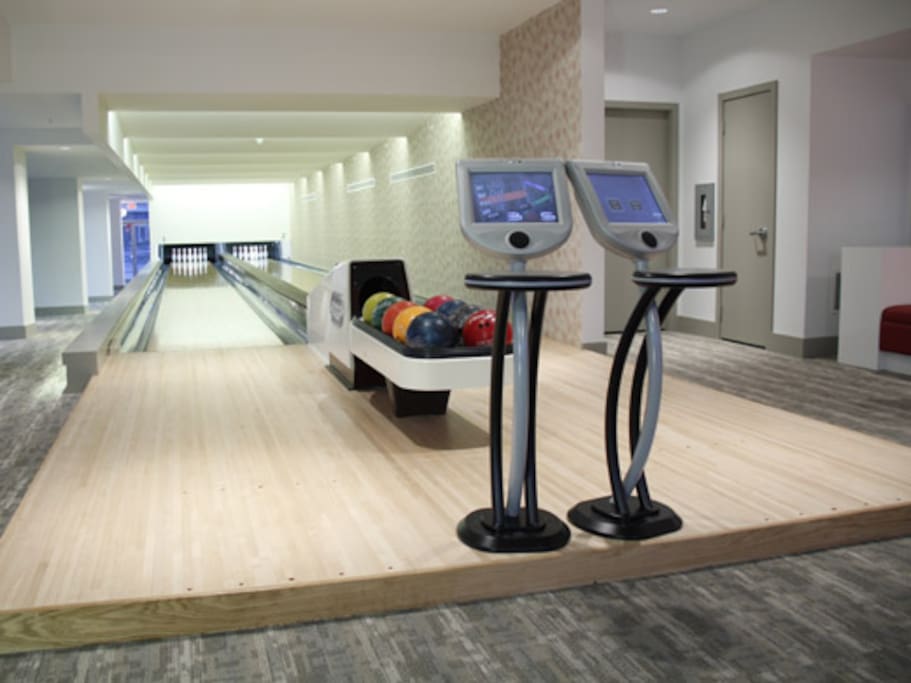2 LANE BOWLING FROM THE FUTURE with hi-tec score keeper complements of your host