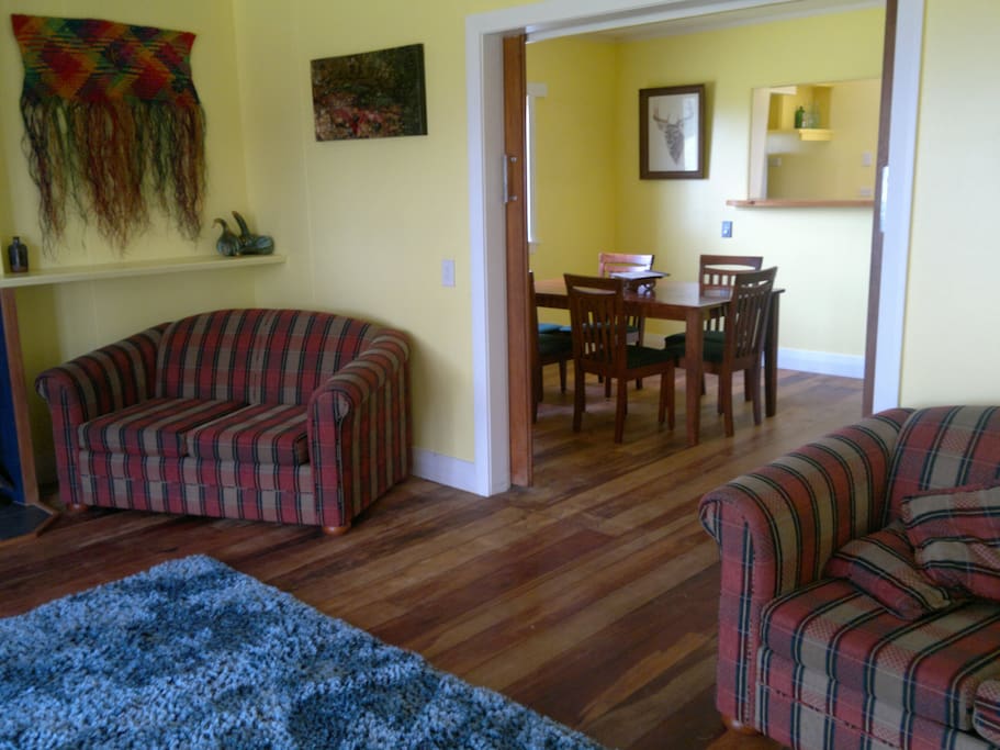 living area, and dining area