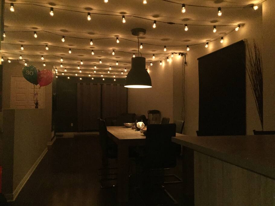 living room, dining room and kitchen