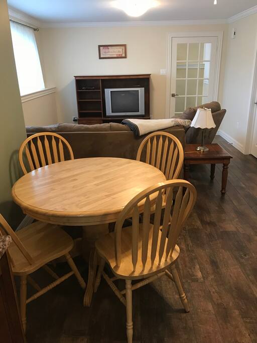 Dining area and living room