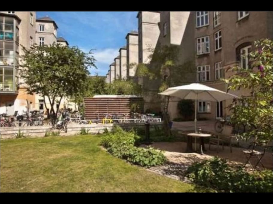 The courtyard.