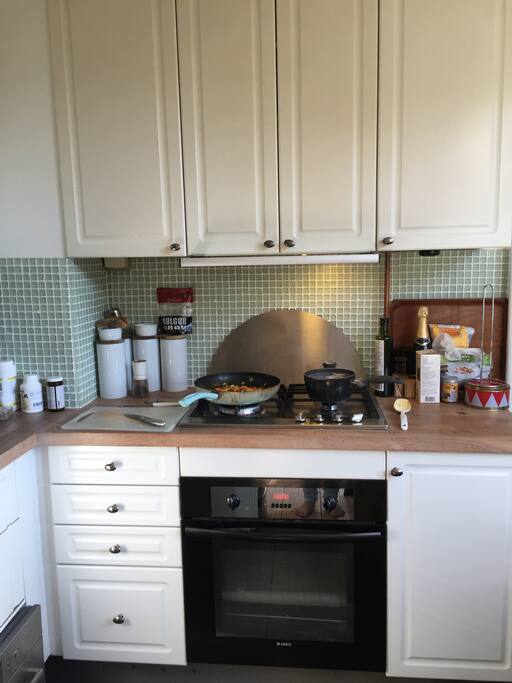 Kitchen with dinner in the making