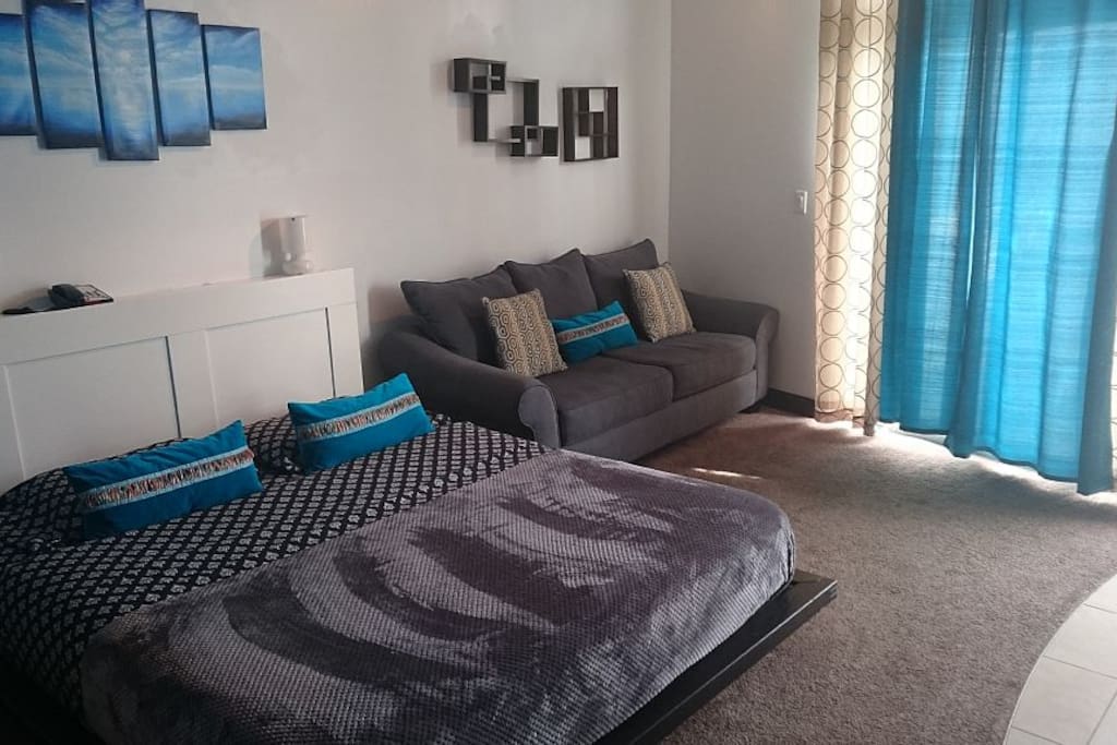 Recently updated with a new bed and designer sofa