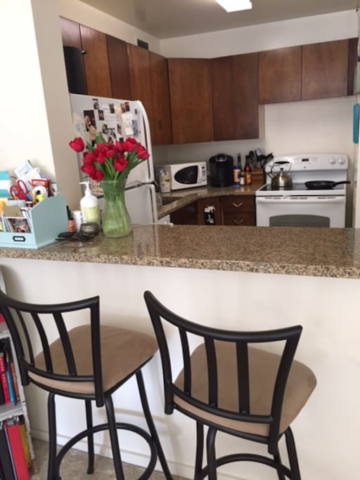 Kitchen with bar seating