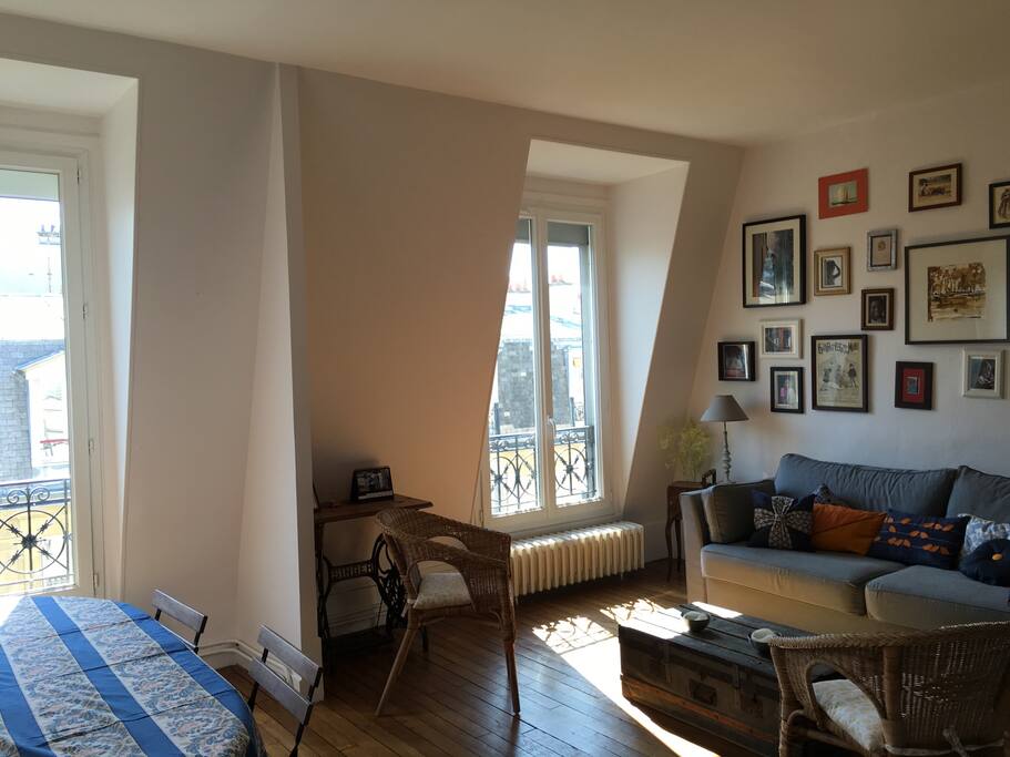 Living room and dining room