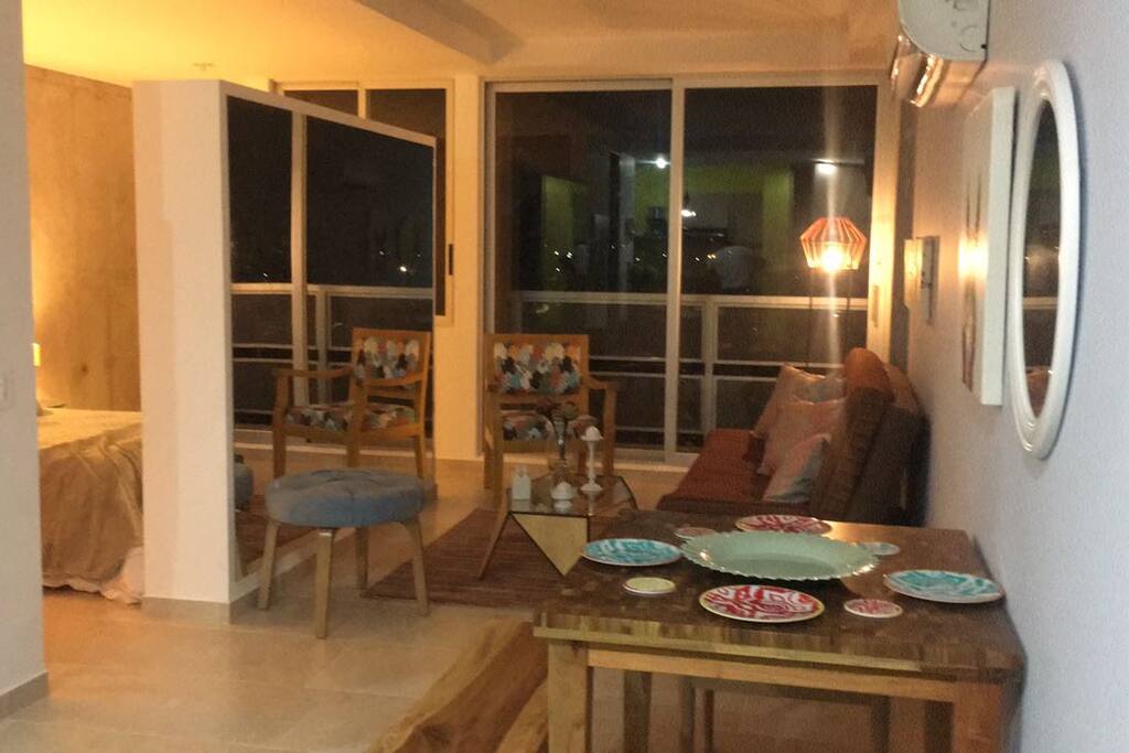 Zona Social Apartamento y sofá cama