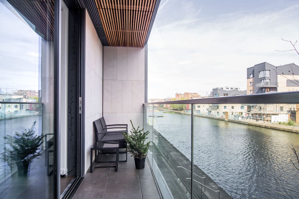 A private balcony overlooking the City