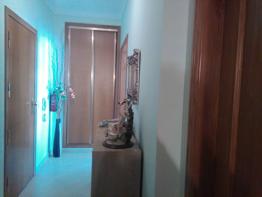 Hall de entrada e corredor de acesso à sala e ao quarto