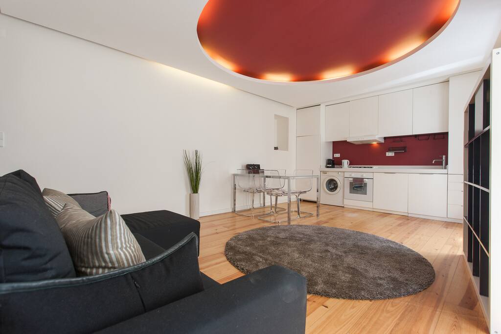 Living room and kitchen