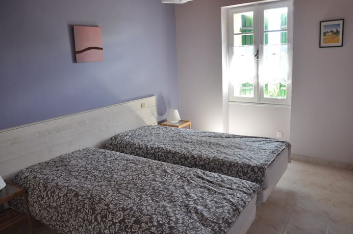 Chumba chenye vitanda 2 vya mtu mmoja