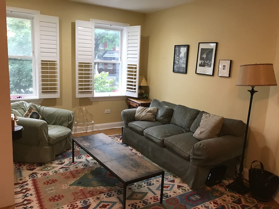 Comfortable living room with Smart TV.
