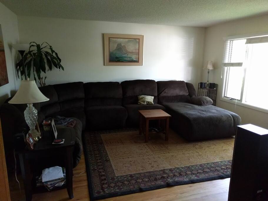 Big reclining couch that may work as a third bed!