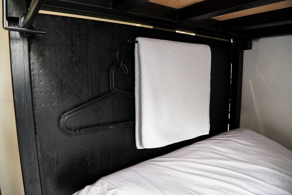Towel and hanger provided