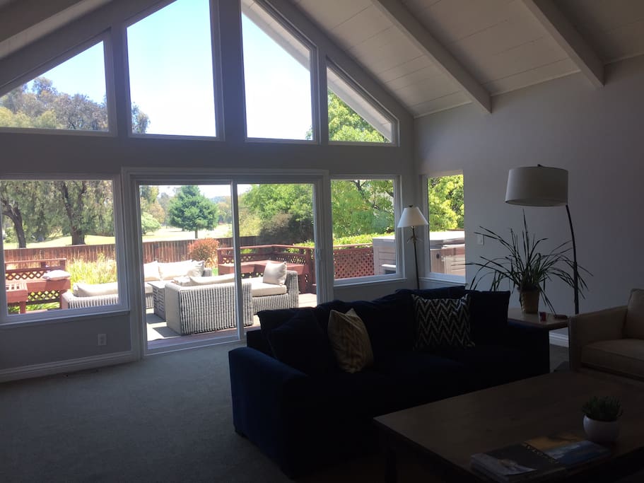 Living Room with view of backyard