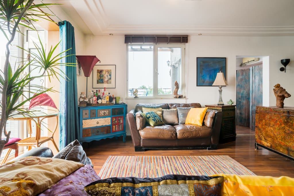 Sunny colorful living room