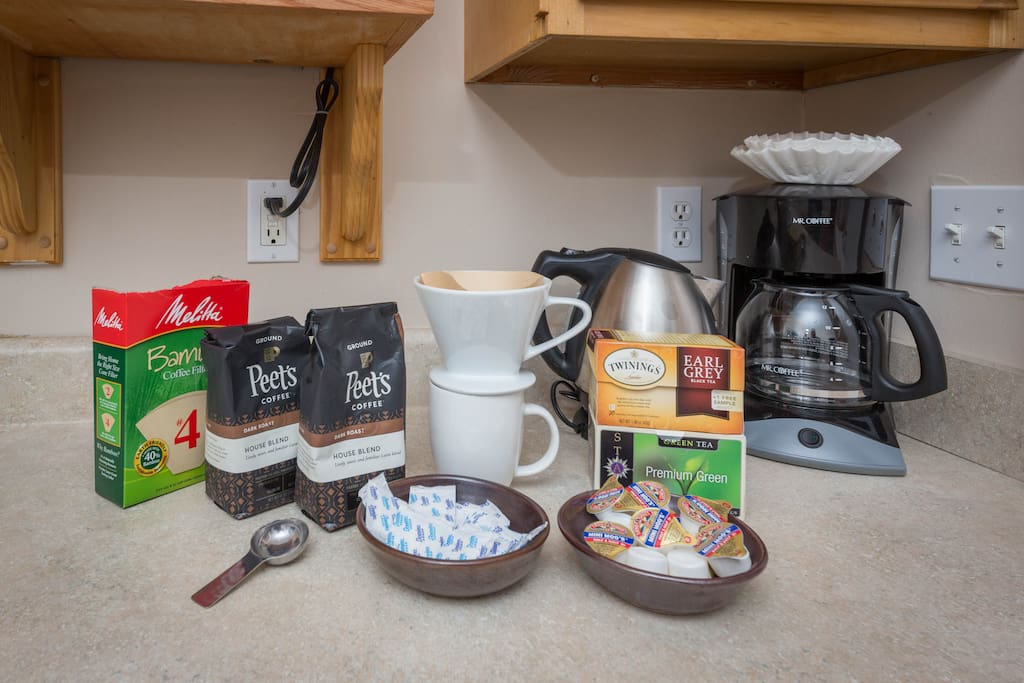 Coffee and drip coffee machine or pour over method.
