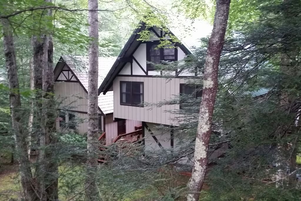 Main house on the right. The cottage on the left is also available to rent.